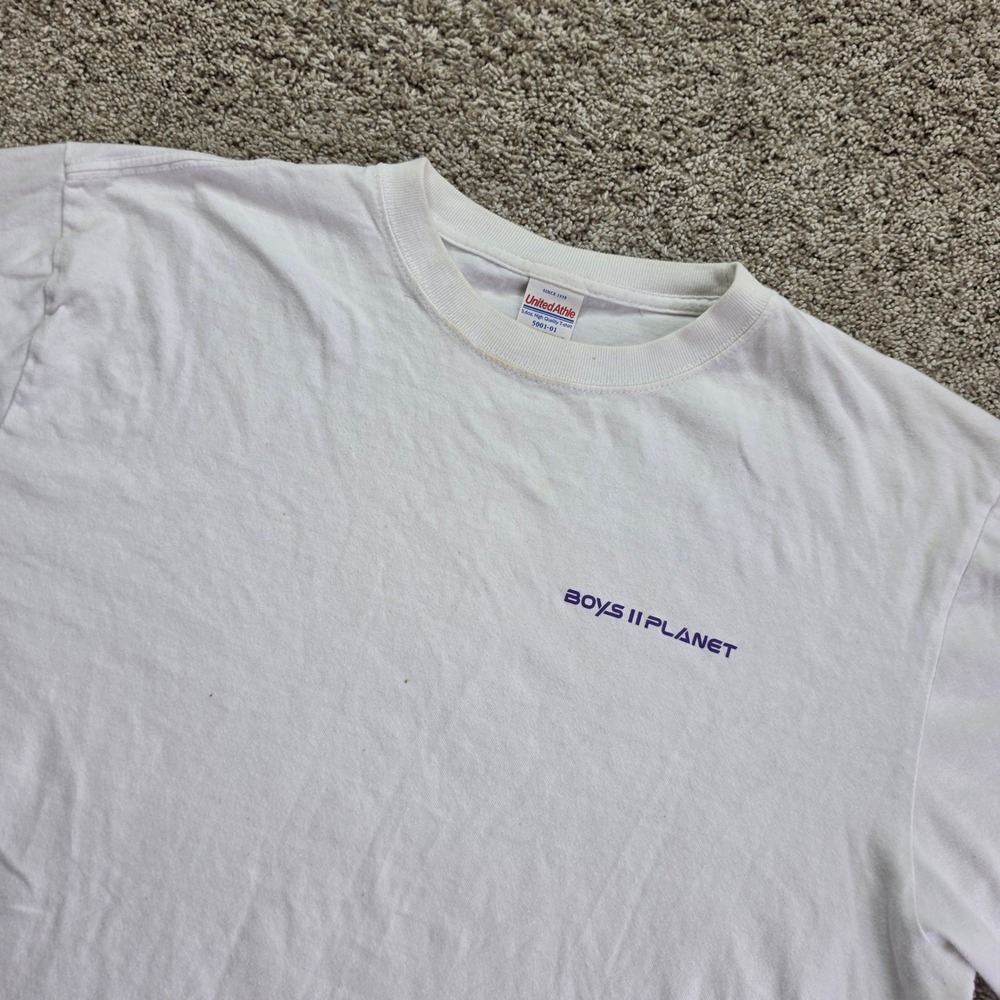 United Athle Boys Planet Graphic T-Shirt Mens XL White K-Pop Streetwear Tee